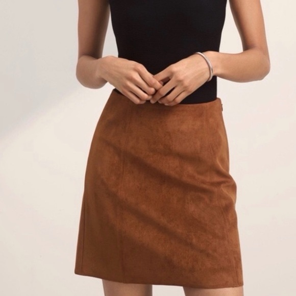 Aritzia Dresses & Skirts - Aritzia Babaton The Modern Faux Suede Camel Mini skirt